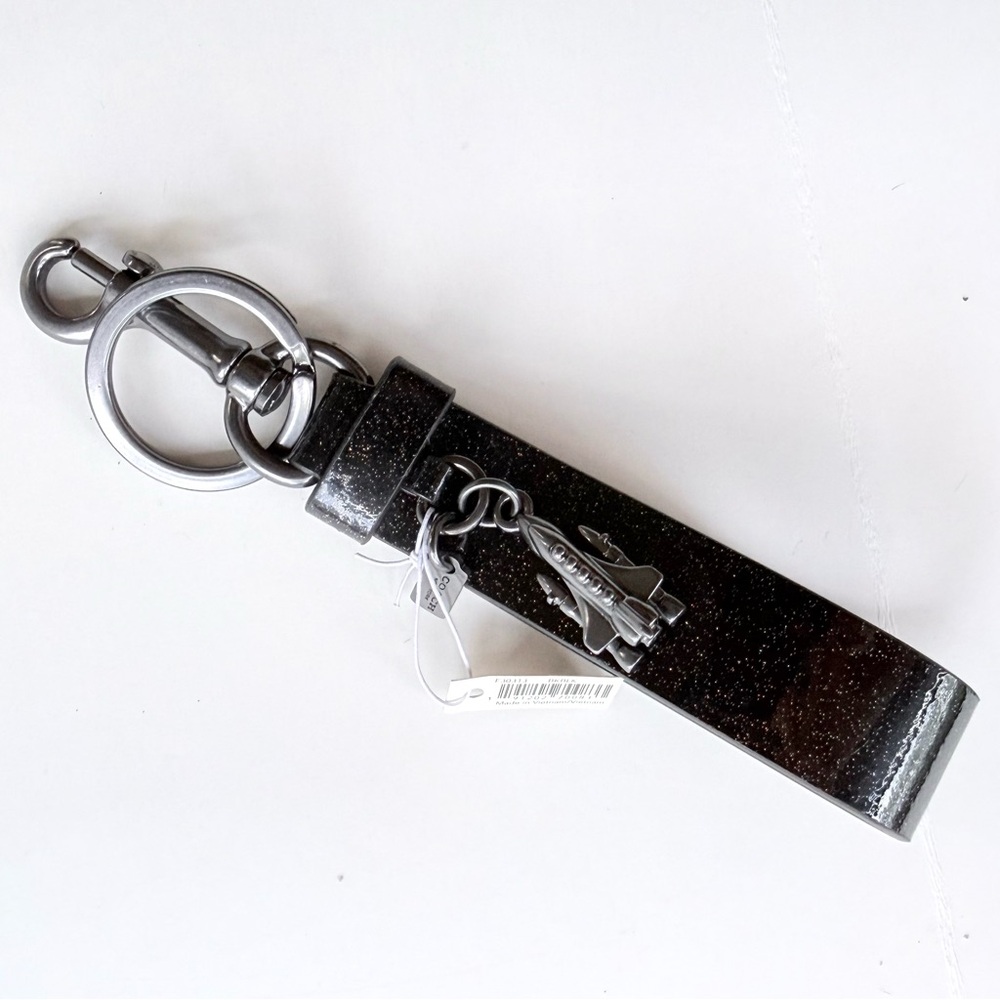 NWT Coach x NASA Limited Edition Glitter Patent Key Fob/Bag Charm - Picture 6 of 16